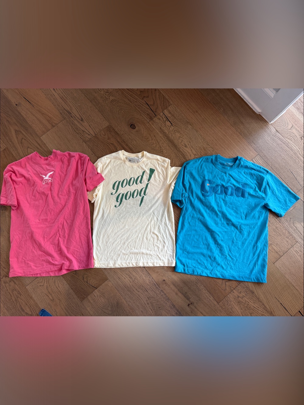 Goodstuff Men's Short Sleeve Tee Pack - Pink, Cream & Blue